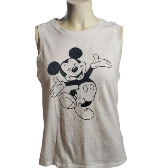 GAP Mickey Mouse Graphic White Tank Top - Picture 2 of 5